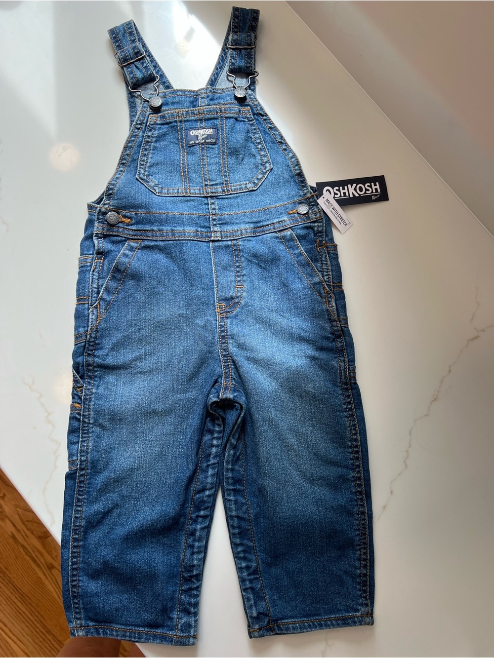 OshKosh B'gosh Classic Dark Blue Denim Overalls- 24 months NEW